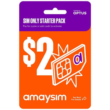 Amaysim $2 Starter Pack PrePaid SIM Card